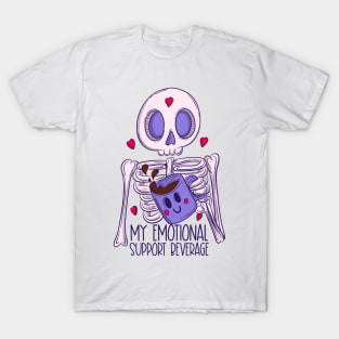 My emotional support beverage - skeleton T-Shirt